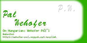 pal wehofer business card